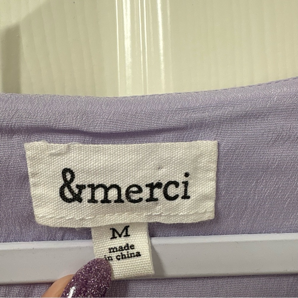 &merci Purple Lavender Puff Sleeve Dress - Picture 4 of 9